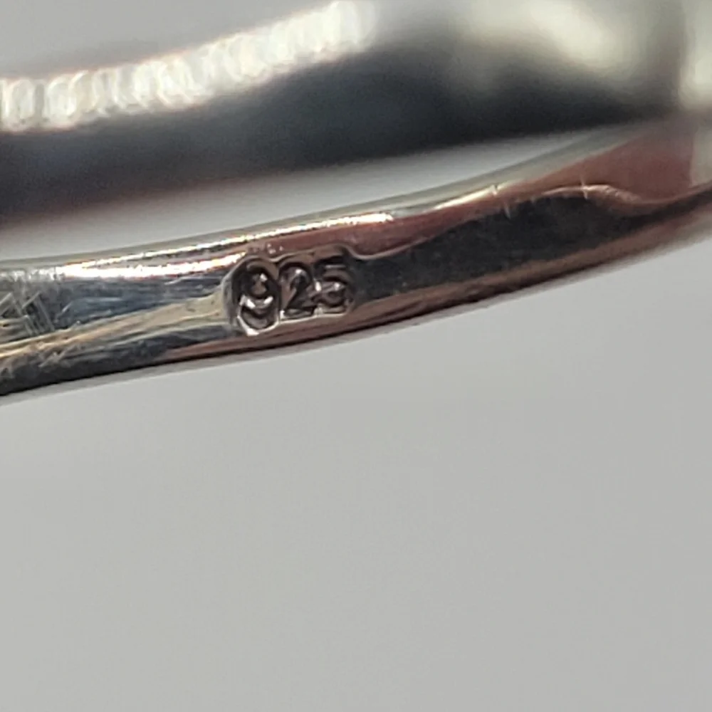 925 Sterling Silver Turquoise Heart Ring Floral Detail Size 5.75 Romantic